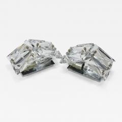  Kinkeldey Pair Facetted Crystal Chrome Sconces Prism Glass Wall Lights by Kinkeldey - 4069894