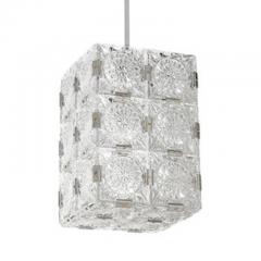  Kinkeldey Pair of Mid Century Rectangular Faceted Cut Crystal Pendants by Kinkeldey - 4489758