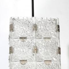  Kinkeldey Pair of Mid Century Rectangular Faceted Cut Crystal Pendants by Kinkeldey - 4489776