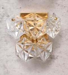  Kinkeldey Pair of Two Tier Hexagonal Faceted Crystal Sconces by Kinkeldey  - 3759519