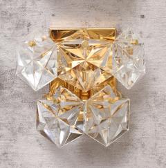  Kinkeldey Pair of Two Tier Hexagonal Faceted Crystal Sconces by Kinkeldey  - 3759520