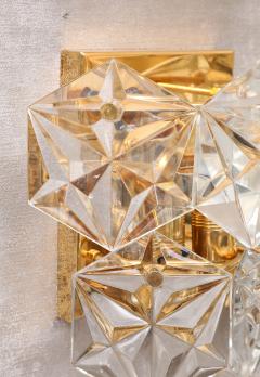  Kinkeldey Pair of Two Tier Hexagonal Faceted Crystal Sconces by Kinkeldey  - 3759522