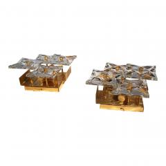  Kinkeldey Set of 2 Kinkeldey Hollywood Regency crystal wall lamps 1970 - 4749555
