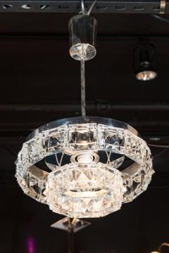  Kinkeldey Two Tiered Crystal Segmented Chandelier with Chrome Fittings by Kinkeldey - 1461042