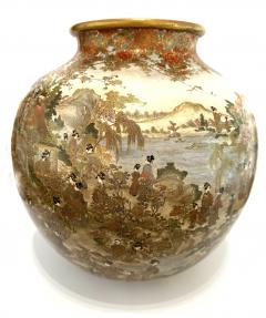  Kinkozan Exceptional Large Japanese Ceramic Moon Vase by Kinkozan Meiji Period - 4770832