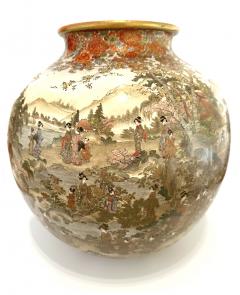  Kinkozan Exceptional Large Japanese Ceramic Moon Vase by Kinkozan Meiji Period - 4770833