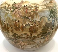  Kinkozan Exceptional Large Japanese Ceramic Moon Vase by Kinkozan Meiji Period - 4770836