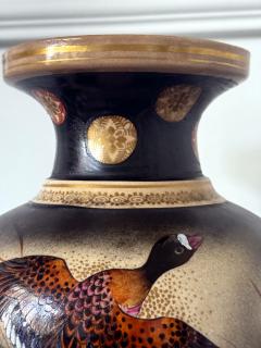  Kinkozan Large Japanese Ceramic Vase with Flying Autunm Geese by Kinkozan Studio - 4405100
