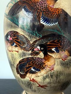  Kinkozan Large Japanese Ceramic Vase with Flying Autunm Geese by Kinkozan Studio - 4405102
