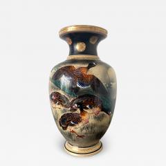  Kinkozan Large Japanese Ceramic Vase with Flying Autunm Geese by Kinkozan Studio - 4405585