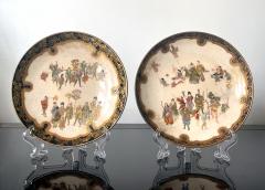  Kinkozan Pair Japanese Satsuma Plates with Miniature Decoration by Kinkozan - 3121418