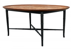  Kittinger Furniture Co Hollywood Regency Faux Bamboo Tray Cocktail Table with Oak Top by Kittinger - 3114211