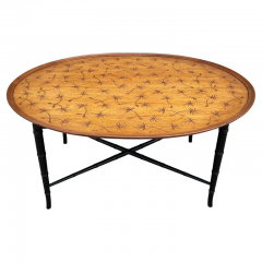  Kittinger Furniture Co Hollywood Regency Faux Bamboo Tray Cocktail Table with Oak Top by Kittinger - 3114244