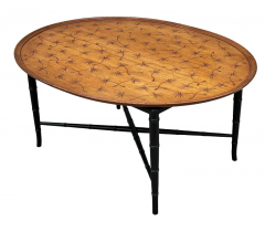  Kittinger Furniture Co Hollywood Regency Faux Bamboo Tray Cocktail Table with Oak Top by Kittinger - 3114278