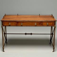  Kittinger Furniture Co Kittinger English Regency Campaign Desk Rosewood Satinwood Brass USA 1950s - 3520336