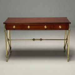  Kittinger Furniture Co Kittinger English Regency Campaign Desk Rosewood Satinwood Brass USA 1950s - 3858719