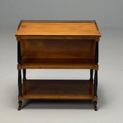  Kittinger Furniture Co Kittinger English Regency Campaign Trolley Rolling Bar Cart Brass Satinwood - 3863762