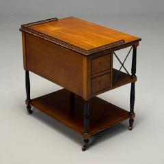  Kittinger Furniture Co Kittinger English Regency Campaign Trolley Rolling Bar Cart Brass Satinwood - 3863770