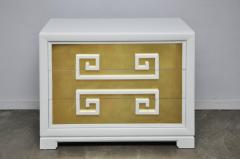  Kittinger Furniture Co Kittinger Greek Key Chests in White Lacquer with Brass Clad Drawer Fronts - 453779