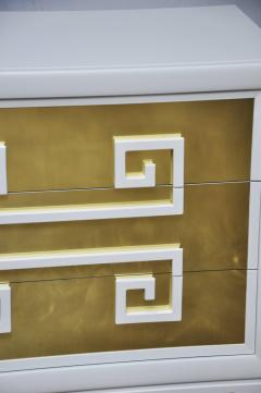  Kittinger Furniture Co Kittinger Greek Key Chests in White Lacquer with Brass Clad Drawer Fronts - 453781