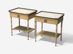  Kittinger Furniture Co Kittinger Hollywood Regency Style Nightstands Faux Bamboo Painted Wood Brass - 3977895