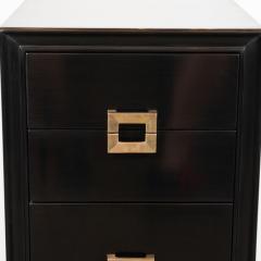  Kittinger Furniture Co Mid Century Modern Ebonized Walnut Nightstands with Brass Pulls by Kittinger - 1485215