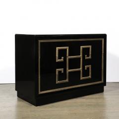  Kittinger Furniture Co Pair of Mid Century Modernist Mandarin Black Lacquer Low Chests by Kittinger - 3599936