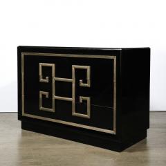  Kittinger Furniture Co Pair of Mid Century Modernist Mandarin Black Lacquer Low Chests by Kittinger - 3599940