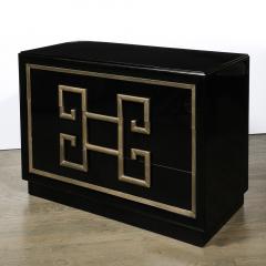  Kittinger Furniture Co Pair of Mid Century Modernist Mandarin Black Lacquer Low Chests by Kittinger - 3599998