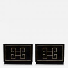  Kittinger Furniture Co Pair of Mid Century Modernist Mandarin Black Lacquer Low Chests by Kittinger - 3602973