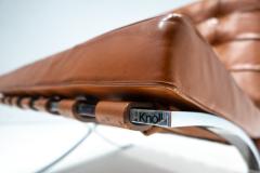  Knoll 1960s Pair of Cognac Leather Barcelona Chairs with Ottoman for Knoll - 2350486