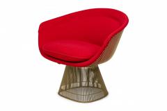  Knoll 5 Warren Platner for Knoll International Steel and Red Upholstery Lounge Chairs - 2793785