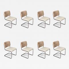 Knoll 8 Marcel Breuer Cesca Woven Leather Side Dining Chairs Knoll 1980 - 3637836
