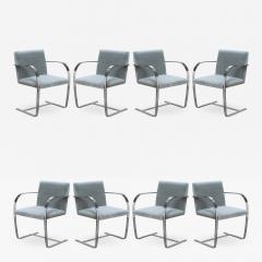  Knoll Brno Flat Bar Chairs in Mohair by Ludwig Mies van der Rohe for Knoll Set of 8 - 1776085
