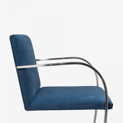  Knoll Brno Flat Bar Chairs in Navy Ultrasuede by Mies van der Rohe for Knoll Set of 8 - 1775664