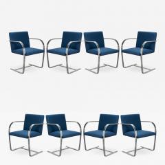  Knoll Brno Flat Bar Chairs in Navy Ultrasuede by Mies van der Rohe for Knoll Set of 8 - 1776086