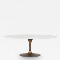  Knoll Custom Bronze Eero Saarinen Tulip Table for Knoll with Itailian Carrara Marble T - 2804437