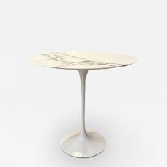  Knoll EERO SAARINEN OVAL SIDE TABLE WITH GREY SATIN MARBLE WHITE BASE - 3149962