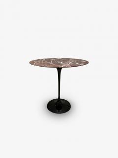  Knoll EERO SAARINEN OVAL SIDE TABLE WITH ROSSO RUBINO POLISHED MARBLE BLACK BASE - 3145329