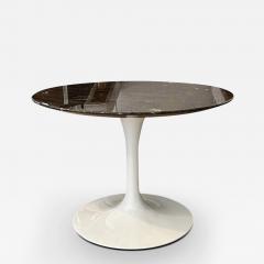  Knoll EERO SAARINEN SMALL ROUND COFFEE TABLE WITH ESPRESSO MARBLE TOP WHITE BASE - 3551747