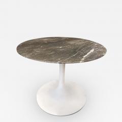  Knoll EERO SAARINEN SMALL ROUND COFFEE TABLE WITH GREY MARBLE TOP WHITE BASE - 3149958