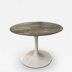  Knoll EERO SAARINEN SMALL ROUND TABLE WITH GREY SATIN MARBLE TOP WHITE BASE - 3551750