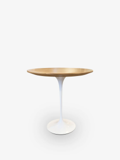  Knoll EERO SAARINEN SMALL ROUND TABLE WITH OAK TOP WHITE BASE - 3549112