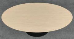  Knoll Eero Saarinen Knoll Oval Tulip Dining Table 66x38 Blond Wood Top Black Base - 3208663