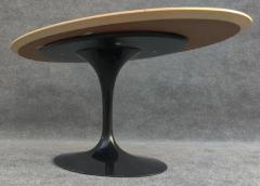  Knoll Eero Saarinen Knoll Oval Tulip Dining Table 66x38 Blond Wood Top Black Base - 3208709