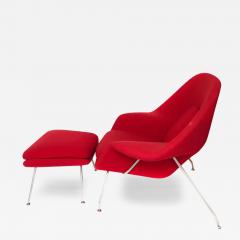  Knoll Eero Saarinen Style Womb Chair and Ottoman with Chromed Metal Needs Reupholstery - 3685599