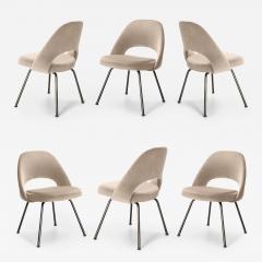  Knoll Eero Saarinen for Knoll Executive Armless Chairs in Velvet Bronze Set of 6 - 2813267