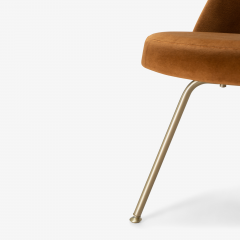  Knoll Eero Saarinen for Knoll Executive Armless Chairs in Velvet Brushed Brass - 2770541