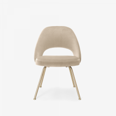  Knoll Eero Saarinen for Knoll Executive Armless Chairs in Velvet Brushed Brass - 2772458