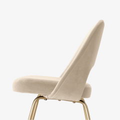  Knoll Eero Saarinen for Knoll Executive Armless Chairs in Velvet Brushed Brass - 2772463